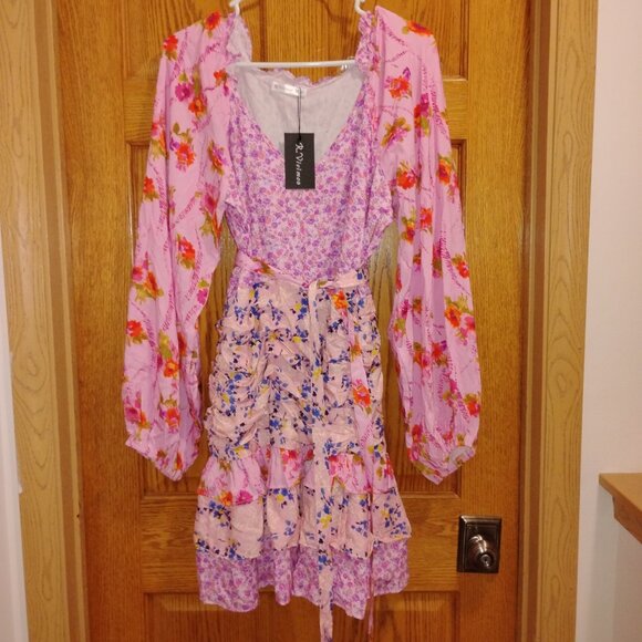 New R. Vivimos Women's Floral Dress Size L (12-14) - Picture 2 of 8